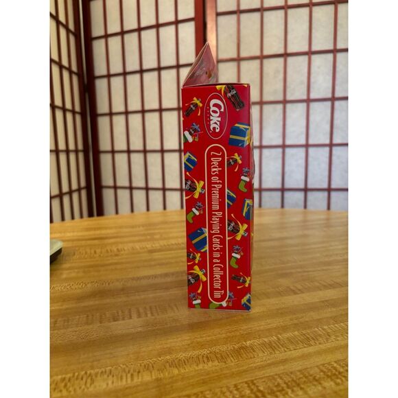 Coca Cola Santa Bicycle 2 Deck Playing Cards with Collectors Tin NIB - Picture 2 of 6